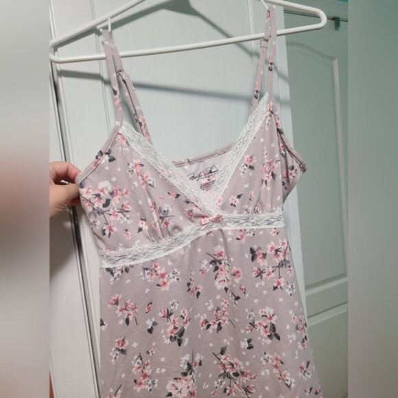 Floral Lace Purple Pink Marilyn Monroe Night Pajama Lingerie V Neck Shirt Size M - Picture 6 of 9